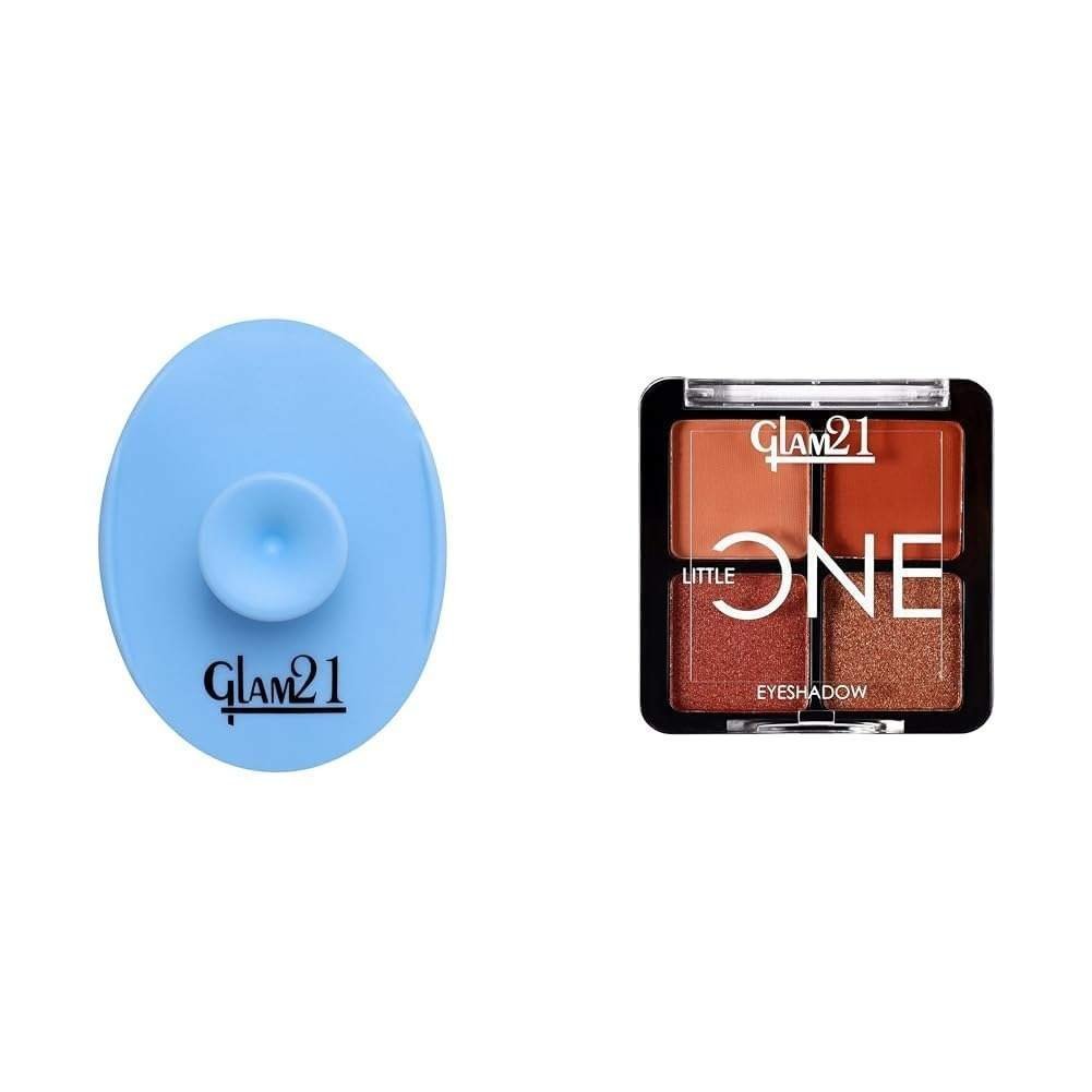 uk51bywCC3ZIL-1-1.jpg Glam 21 Silicone Face Cleanser Scrubber (Small) Little One 4-in-1 Eyeshadow Palette Ultra pigmented, Easy to blend Long Lasting Eye Make Up Kit |Little Lady-04 - Fast UK Delivery - Image 1