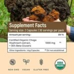 Rooted Actives, Siberian Chaga Mushroom Extract, Certified Organic| 35% Beta Glucans - Lab verified | Antioxidant & Vitality support (60 Veg Caps), - Fast UK Delivery - Image 7