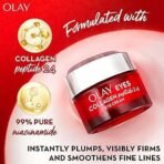 olay eye cream | Reduces Dark Circle, Wrinkles and Puffiness | With Peptides and Niacinamide | Normal, Oily, Dry & Combination Skin l Paraben & Sulphate free | 15ml (Collagen Peptide 24) - Image 6