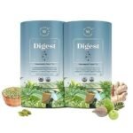 Wellbeing Nutrition Digest Green Tea | Digestive Tea with Probiotics, Digestive Enzymes, 8 Billion CFU & Fennel Seeds for better Digestion, Bloating, Gas and Acidity relief (40 Pyramid Tea Bags)