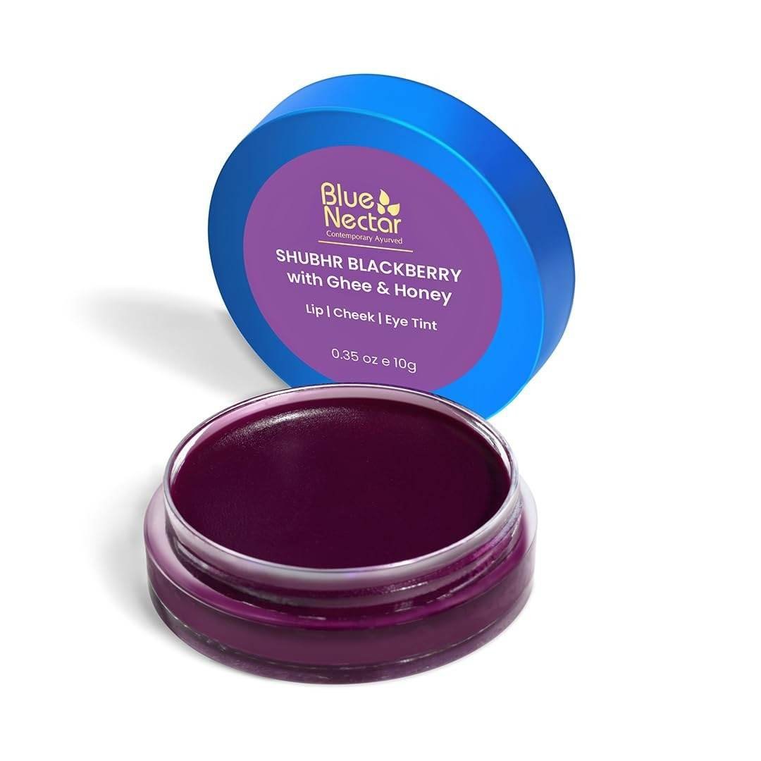 uk51cDVpRxBTL-1.jpg Blue Nectar Lip Tint Stain for Luscious Tinted Lips | Natural Blackberry Lip Moisturizer for Dry Skin | Organic Lip, Cheek & Eye Tint (10g) - Fast UK Delivery - Image 1