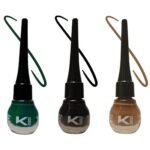 KINDED Eye Liner Liquid Waterproof Smudgeproof Longlasting Insta Bold Look Intense Colour Pigments Quick Drying Eyeliner Combo (5 ml, Matte Finish, Midnight Black, Camel Brown & Dapper Green) - Fast UK Delivery