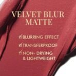 mCaffeine Shades Velvet Blur Matte Liquid Lipstick | 12 Hrs Intense Stay | Lightweight & Non-drying, Blurs Lip Creases | Transferproof & Smudgeproof | 4 ml - Passionate Crimson (Muted Rose) - Fast UK Delivery - Image 3