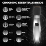 Beardo Chrome Beast Multipurpose Full Body Groomer Trimmer Set For Men | 40 Length Settings | 8 attachments | Beard/Hair/Body/Precision/Ear/Nose Trimmer|With Dock|90 min. run time | All-in-1 trimmer | Gift For Brother | Gift For Friends - Fast UK Delivery - Image 3
