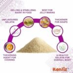 KONFIZ Gelatin Powder 500 gram, Gelatin Powder for jelly Making Food Grade and Face Mask, Gelatin for Cooking/Baking for Candies, Marshmallows, Cakes, Ice Cream, Desserts, Aspic, Corn, and Confections - Fast UK Delivery - Image 6