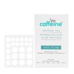 mCaffeine Matcha Tea Hydrocolloid Acne Patches with 0.5% Salicylic Acid | Invisible Waterproof Patches for Active Acne & Pimples | Reduces Acne Size in 2 Uses | for both Women and Men | All Skin Types - 3 Sizes (24N x1) - Fast UK Delivery