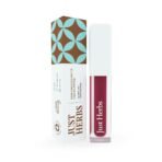 Just Herbs Ayurvedic Creamy Matte Long Lasting Liquid Lipstick, Lightweight & Hydrating Lip Colour with Liquorice & Sweet Almond Oil - Plum Rose - Fast UK Delivery
