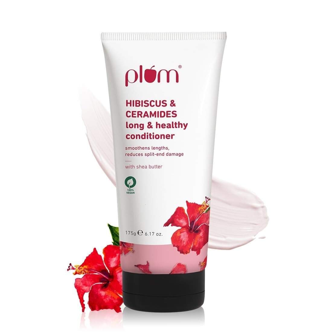 uk51d1CFpRiCL-1-1.jpg Plum Hibiscus & Ceramides Conditioner | Nourishing Formula with Shea Butter | Smoothens & Strengthens Hair | Prevents Split Ends | 100% Vegan & Cruelty-Free | 175g - Fast UK Delivery - Image 1
