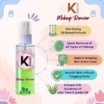 KINDED Combo of Makeup Fixer Setting Spray & Makeup Remover Oil Based Mint Green Dual Phase Cleanser Micellar Water Liquid Infused with Aloe Vera Extracts & Jojoba Oil for Girls Women - 60 ml each - Fast UK Delivery - Image 5
