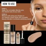Fashion Colour Platinum Multi-Use Concealer Full Coverage | Liquid HD Concealer | Easily Blendable Concealer For Face Makeup-15ML (Beige) - Fast UK Delivery - Image 4