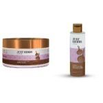 Just Herbs Anti Hairfall Natural Hair Mask With Castor & Black Onion Seed- 200Gm & Castor Conditioner For Damaged Hair With Onion Black Seed Oil & Bhringraj For Hair Growth-100 Ml Combo, 1 Count - Fast UK Delivery