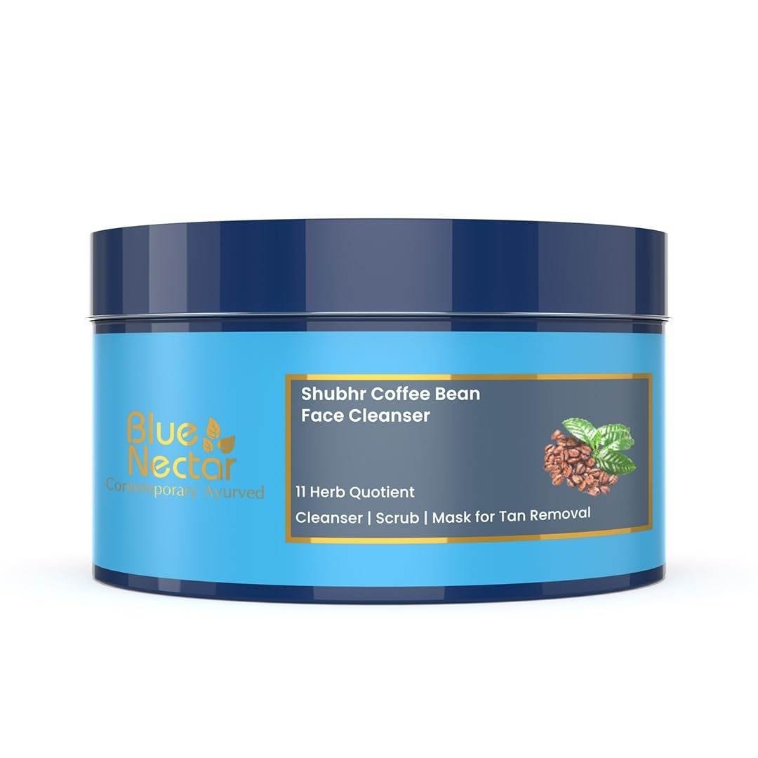 uk51dZOUECe8L-1.jpg Blue Nectar Coffee Ubtan Powder with Plant Based Niacinamide for Tan Removal & Natural Exfoliation | Ayurvedic Detan Face Cleanser for Skin Brightening (100 gm, 11 Herbs) - Fast UK Delivery - Image 1