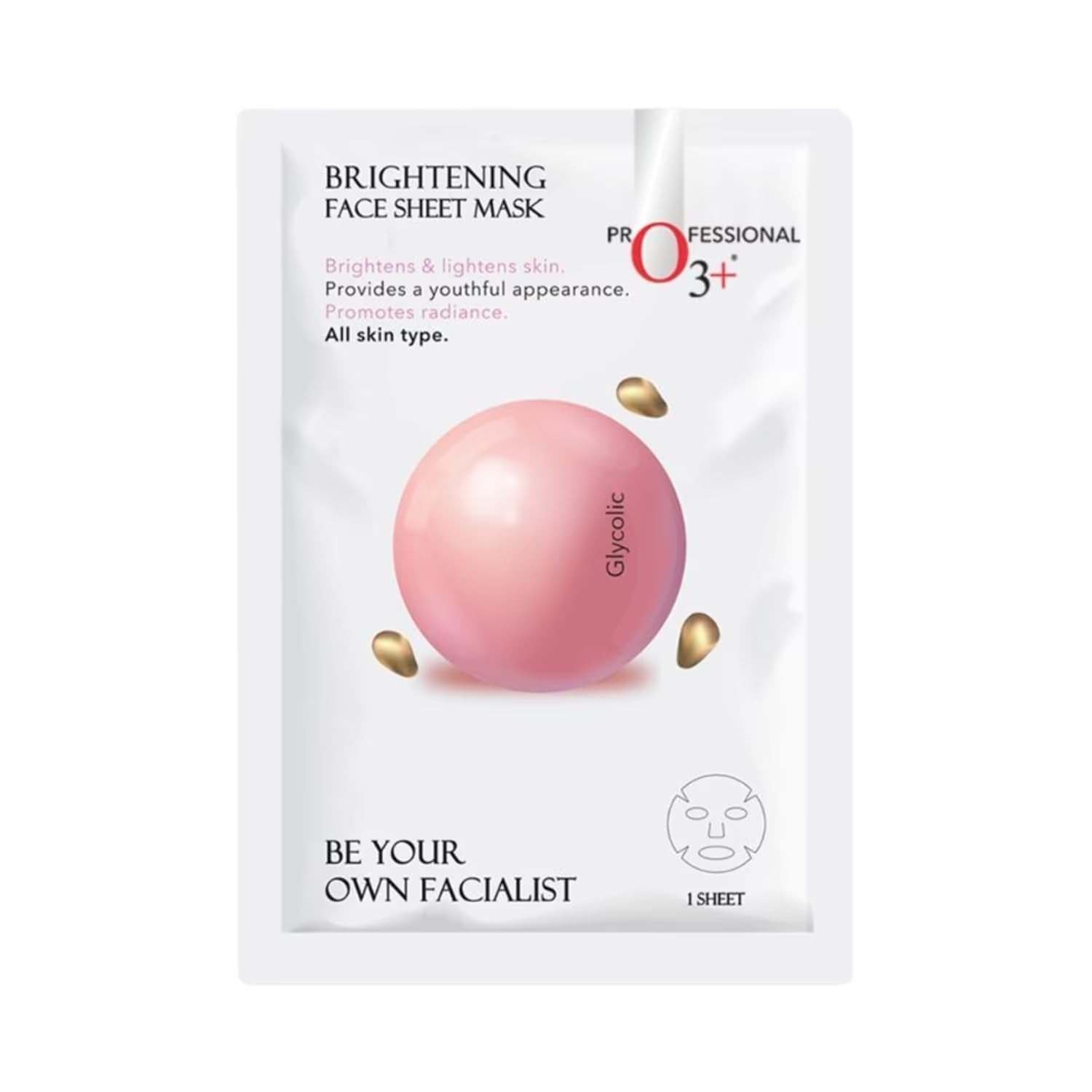 uk51dnOieB6pL-1-1.jpg O3+ Facialist Brightening Face Sheet Mask With Glycolic (30g), Reduces Uneven Skin Tone | Brightens And Lightens Skin | For All Skin Type - Fast UK Delivery - Image 1