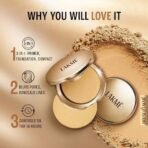 LAKME 9 To 5 Primer With Matte Powder Medium Coverage All Skin Foundation Compact, Silky Golden, 9G - Fast UK Delivery - Image 7