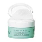 mCaffeine 2% Salicylic Acid Zinc PCA & Matcha Tea Clear Skin Acne Pads | Anti Acne Exfoliating Serum Toner Pads for Acne-Prone Skin | For both Women and Men - 40 N (x1) - Fast UK Delivery
