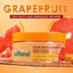 mCaffeine Glow Boost Grapefruit Body Scrub | Tan Removal | AHA- Lactic & Glycolic Acid, Niacinamide | Vitamin C Rich Grapefruit for Glowing, Soft & Smooth Skin | Remove Dry, Dead Skin | Fruity Grapferuit Aroma - 175g - Fast UK Delivery - Image 6
