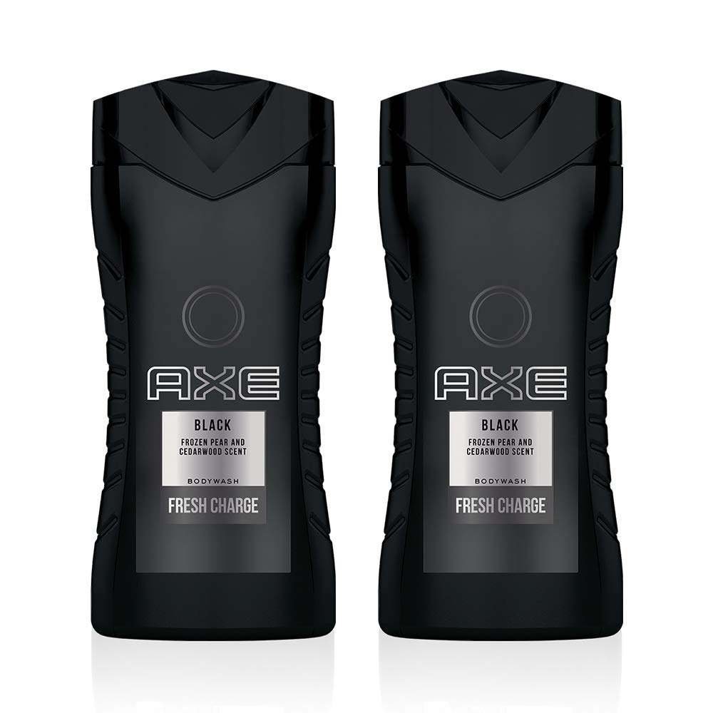uk51f-ILWfnEL-1-1.jpg Axe Black Frozen Pear & Cedarwood Scent, Fresh Charge Body wash, 250 ml (Pack of 2) - Fast UK Delivery - Image 1