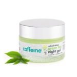 mCaffeine Night Cream Gel for Reducing Fine Lines & Wrinkles | For Women & Men with Green Tea, Vitamin C & Hyaluronic Acid | All Skin Types | Gel Based - 50ml - Fast UK Delivery