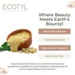Ecotyl Pure Multani Mitti | Helps in Exfoliation & Clear Skin | Natural Cleanser Face Pack | Bentonite Clay - 350g - Fast UK Delivery - Image 6