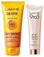 LAKME Sun Expert Tinted Sunscreen 50 Spf, 100 G & 9 To 5 Cc Cream, 03 - Bronze, Light Face Makeup With Natural Coverage, Spf 30 - Conceal Dark Spots, 30 G - All Skin Type - Fast UK Delivery