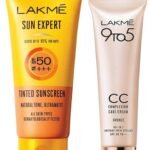 LAKME Sun Expert Tinted Sunscreen 50 Spf, 100 G & 9 To 5 Cc Cream, 03 - Bronze, Light Face Makeup With Natural Coverage, Spf 30 - Conceal Dark Spots, 30 G - All Skin Type - Fast UK Delivery