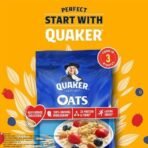 Quaker Oats 1kg, Rolled Oats Natural Wholegrain, Nutritious Breakfast Cereals, Dalia Porridge, Easy to Cook - Fast UK Delivery - Image 6