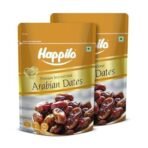 Happilo Premium International Arabian Dates 500g (Pack of 2), Dry Fruit for Weight Management, Soft Chewy Texture & Sweet Caramel Taste - Fast UK Delivery - Image 2