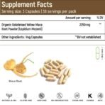 Rooted Actives Maca Root Capsules (90 Veg Caps, 750 Mg) | Stamina, Virility, Hormonal Support | Imported From Peru, Certified Organic, Gelatinised - Fast UK Delivery - Image 3