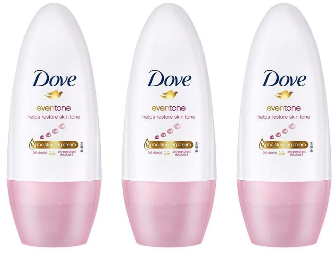 uk51gUoWLmNcL-1-1.jpg Dove Eventone Deodorant Roll On For Women, Antiperspirant Underarm Roll On Removes Odour, Keeps Skin Fresh & Clean, Alcohol Free, Paraben Free, 50 ml (Pack of 3) - Fast UK Delivery - Image 1