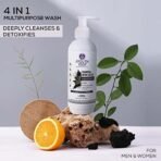Ayouthveda Charcoal Detox Castile Liquid Soap 4 in 1 | Multipurpose Wash for Face & Body | Deeply Cleanses & Detoxifies Skin | Germ Protection Wash (Pack of 2-200ml each) - Fast UK Delivery - Image 4