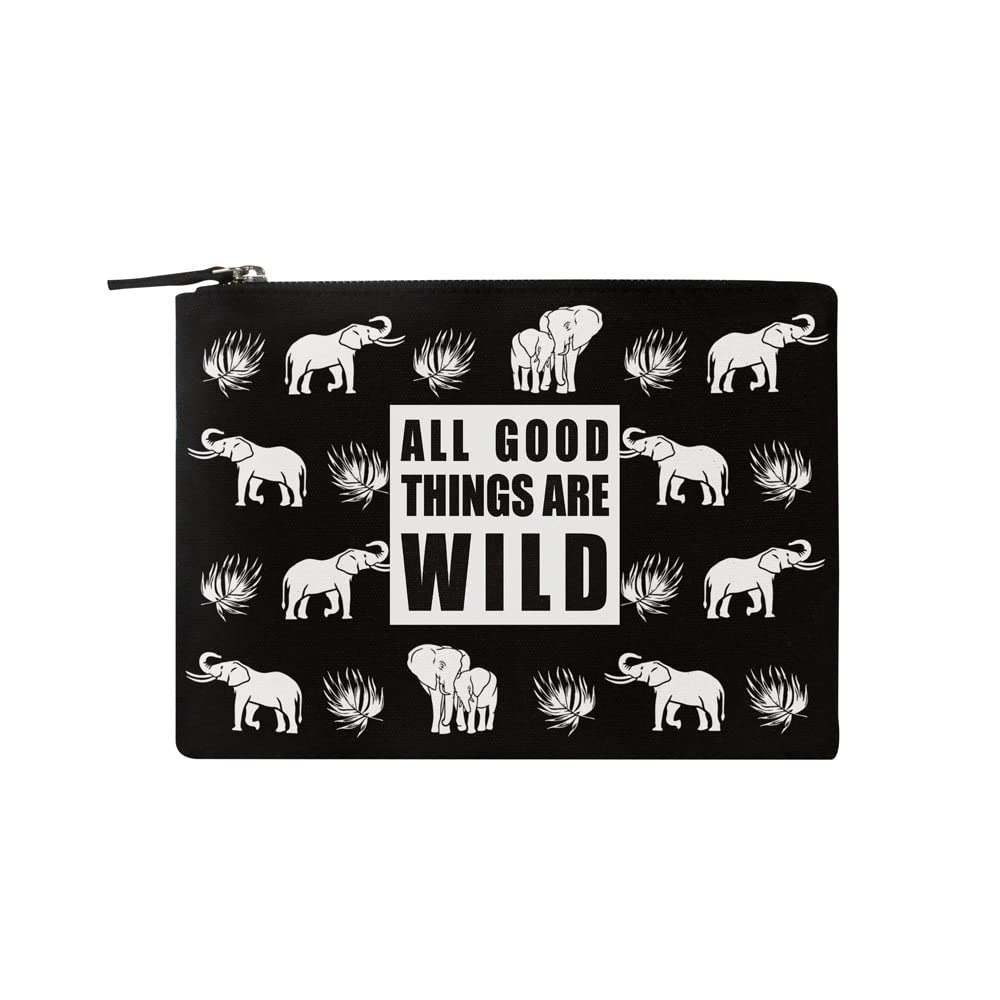 uk51hMAb1U4HL-1-1.jpg Colorbar Co-Earth The Trumpet Flat Pouch - Carbon Black - Fast UK Delivery - Image 1