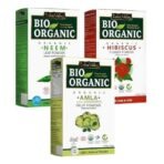 INDUS VALLEY Organic Hibiscus Powder For Hair Care (Hibiscus + Amla + Neem Powder) Each 100g (100x3 = 300g) - Fast UK Delivery - Image 2
