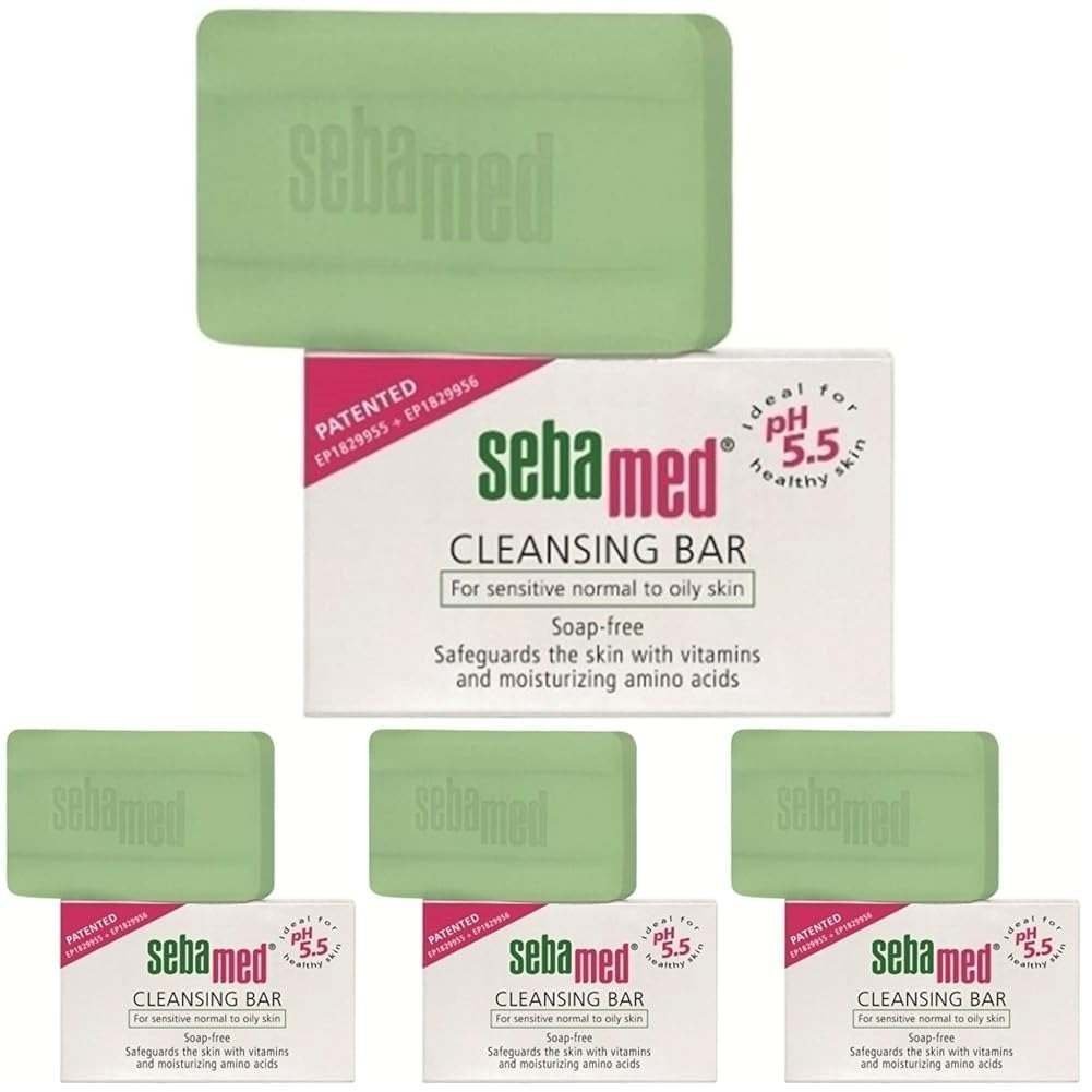 uk51hQOuW-QgL-1-1.jpg Sebamed Cleansing Bar For Sensitive And Problematic Skin, 100Gm (Pack of 4) - Fast UK Delivery - Image 1