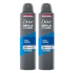 Dove Men+Care Cool Fresh Dry Spray Antiperspirant Deodorant, Up To 48 hrs Protection From Sweat & Odour, Instantly Dry for Cleaner Feel, Dermatologically Proven Formula, Soothes & Moisturises Skin, Clean, Refreshing Scent, 250ml (Pack of 2) - Fast UK Delivery