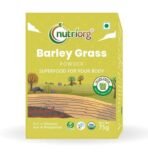 Nutriorg Organic Barley Grass Powder 75g | Whole Hulled Barley Grains Powder - Fast UK Delivery - Image 3