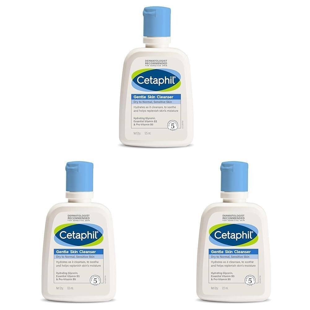 uk51hYD6SAtnL-1-1.jpg Cetaphil Face Wash Gentle Skin Cleanser for Dry to Normal, Sensitive Skin, 125 ml Hydrating Face Wash with Niacinamide, Vitamin B5 (Pack of 3) - Fast UK Delivery - Image 1