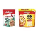 Kellogg's Muesli 22% Fruit Magic, High in Fibre &Vitamin C, Naturally Cholesterol Free, 500g + Corn Flakes Original, B Group Vitamins 1.2kg Breakfast Cereals High in Iron - Fast UK Delivery - Image 2