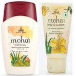 moha: Herbal Hair Shampoo & Conditioner | Mild Shampoo & Conditioner For Daily Use For All Hair Types | Hair Cleanser With Benefits Of Amla, Aloe, Brahmi & Bhringaraj - 100ml Each" - Fast UK Delivery