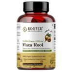 Rooted Actives Maca Root Capsules (90 Veg Caps, 750 Mg) | Stamina, Virility, Hormonal Support | Imported From Peru, Certified Organic, Gelatinised - Fast UK Delivery