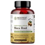 Rooted Actives Maca Root Capsules (90 Veg Caps, 750 Mg) | Stamina, Virility, Hormonal Support | Imported From Peru, Certified Organic, Gelatinised - Fast UK Delivery