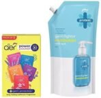 Godrej Aer Power Pocket | Assorted Pack of 5 (50g) & Godrej Protekt Germ Fighter Handwash Refill Pack | Aqua | Germ Protection & Soft on Hands - 725ml - Fast UK Delivery - Image 2