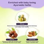 Dabur Baby Oil: Non - Sticky Baby Massage Oil with No Harmful Chemicals |Contains Jojoba , Olives & Almonds | Hypoallergenic & Dermatologically Tested with No Paraben & Phthalates - 500 ml - Fast UK Delivery - Image 4