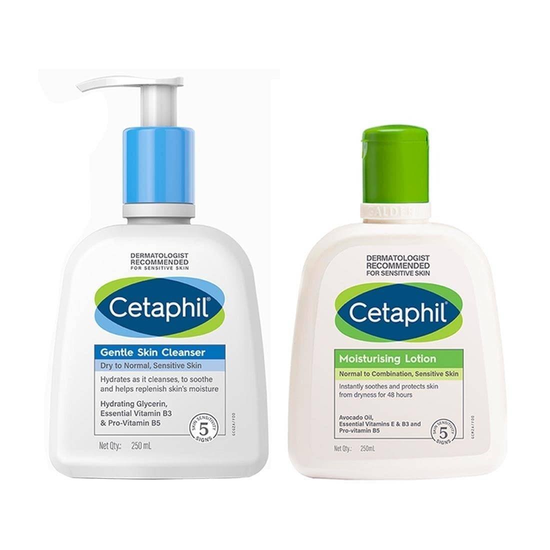 uk51i4PFczxBL-1-1.jpg Cetaphil Moisturising Lotion for Sensitive or Dry Skin + Gentle Skin Cleanser, 250 ml Each - Fast UK Delivery - Image 1