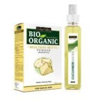 INDUS VALLEY Bio Organic Multani Mitti Powder | Healing Clay | Bentonite clay + Aloevera Cucumber water Toner - 200g+250ml - Fast UK Delivery