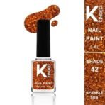KINDED Nail Paint Long Lasting Lacquer Nail Art Nail Polish Enamel Nail Polish Glitter Topper Coat for Girls Women (9 ml, Glittery Finish, Shade 42 Sparkle Sun) - Fast UK Delivery - Image 3
