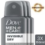 Dove Men+Care Invisible Dry Spray Antiperspirant Deodorant, Up To 48 hrs Protection From Sweat & Odour, Instantly Dry for Cleaner Feel & Leaves No White Marks or Stain, Soothes & Moisturises Skin, Warm, Oriental Scent, 150ml (Pack of 3) - Fast UK Delivery - Image 3