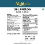 Abbie's Jalapeno Slice in Brine A10, 3 kg | Ready to Eat Jalapeno Pickle | Perfect for Toppings in Pizza,Pasta , Sandwich,Nachos , Salad - Fast UK Delivery - Image 5