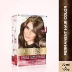 L'Oreal Paris Excellence Creme Hair Color, 72ml+100g - 5 Light Brown/Natural Brown & Color Protect Shampoo, 175ml (With 10% Extra) - Fast UK Delivery - Image 4