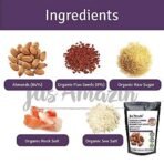 Jus' Amazin Roasted Almonds Coated with Organic Flax Seeds - Sweet 'N' Salty (35g) | 22% Protein | 100% Natural | Vegan | Dairy Free | Gluten Free - Fast UK Delivery - Image 3
