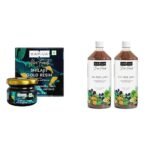 Kapiva Shilajit Gold Resin - 20g Helps in boosting Stamina Contains 24 Carat Gold & Kapiva Dia Free Juice, 1L Clinically Proven Blood Sugar Care Amla, Karela, Jamun, Guduchi & 7 More (Pack of 2) - Fast UK Delivery